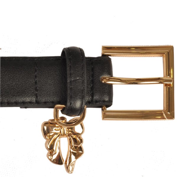 Bow charm square buckle belt 