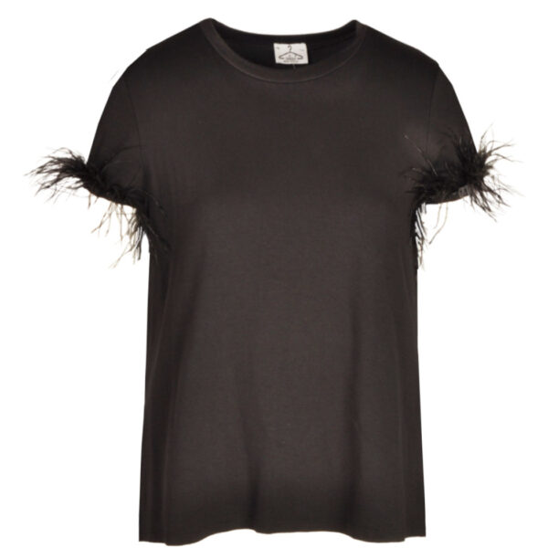 Feather sleeve t-shirt