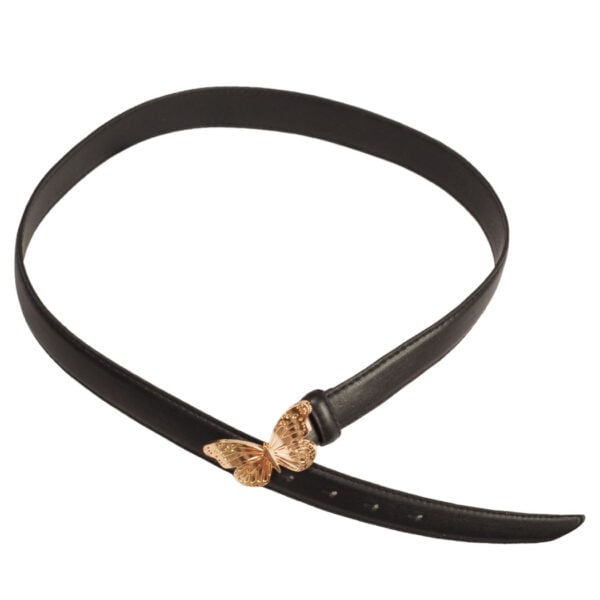 Butterfly charm square buckle belt 
