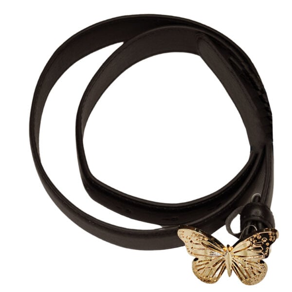 Butterfly charm square buckle belt 