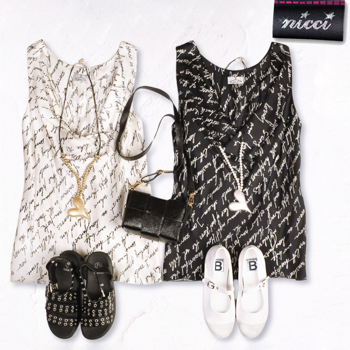 Word print cowl neck silky top