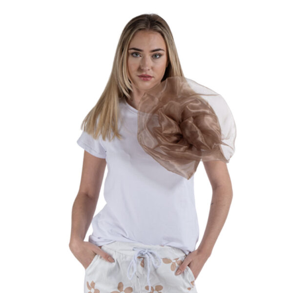 Giant organza flower top