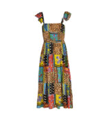 Multi patch frill maxi dress