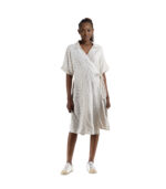 100% Linen animal print wrap dress