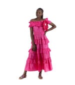 Giant pearl flower maxi dress