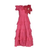 Giant pearl flower maxi dress