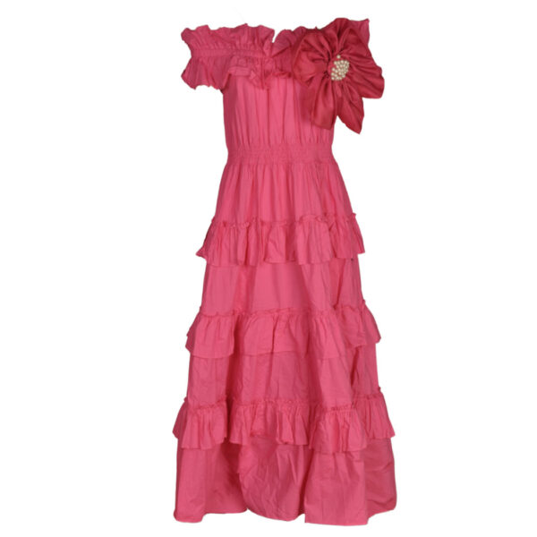 Giant pearl flower maxi dress