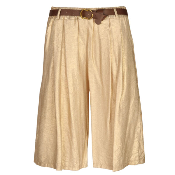 Shimmer belted wide leg shorts