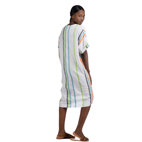 Front knot striped dress