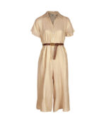 Belted shimmer 3/4 jumpsuit