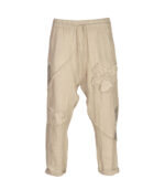 Sequined daisy anglaise linen harem pants