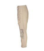 Sequined daisy anglaise linen harem pants