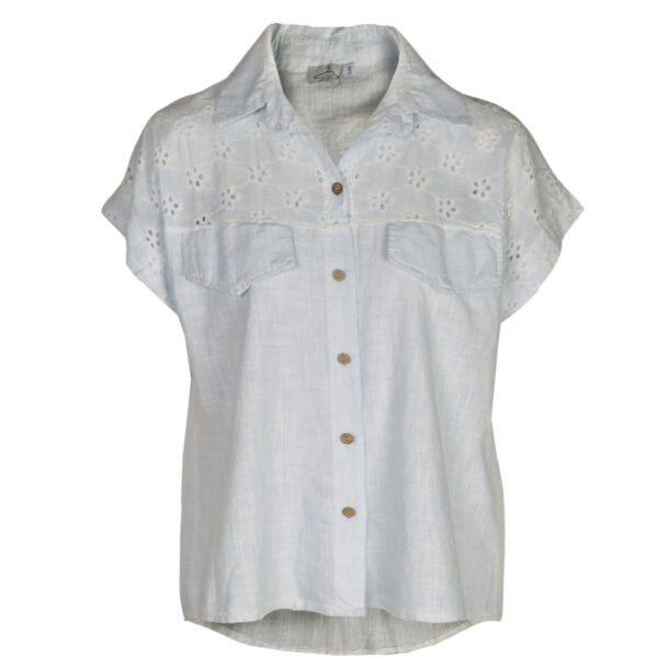 Oversized anglaise linen shirt