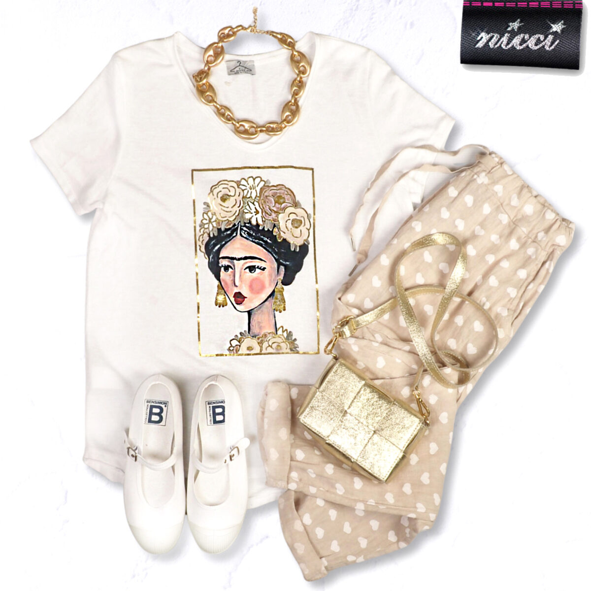 Frida Kahlo foil print top
