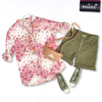 Diamante button denim style shorts
