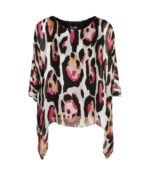 Fuchsia leopard print silky top