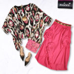 Fuchsia leopard print silky top