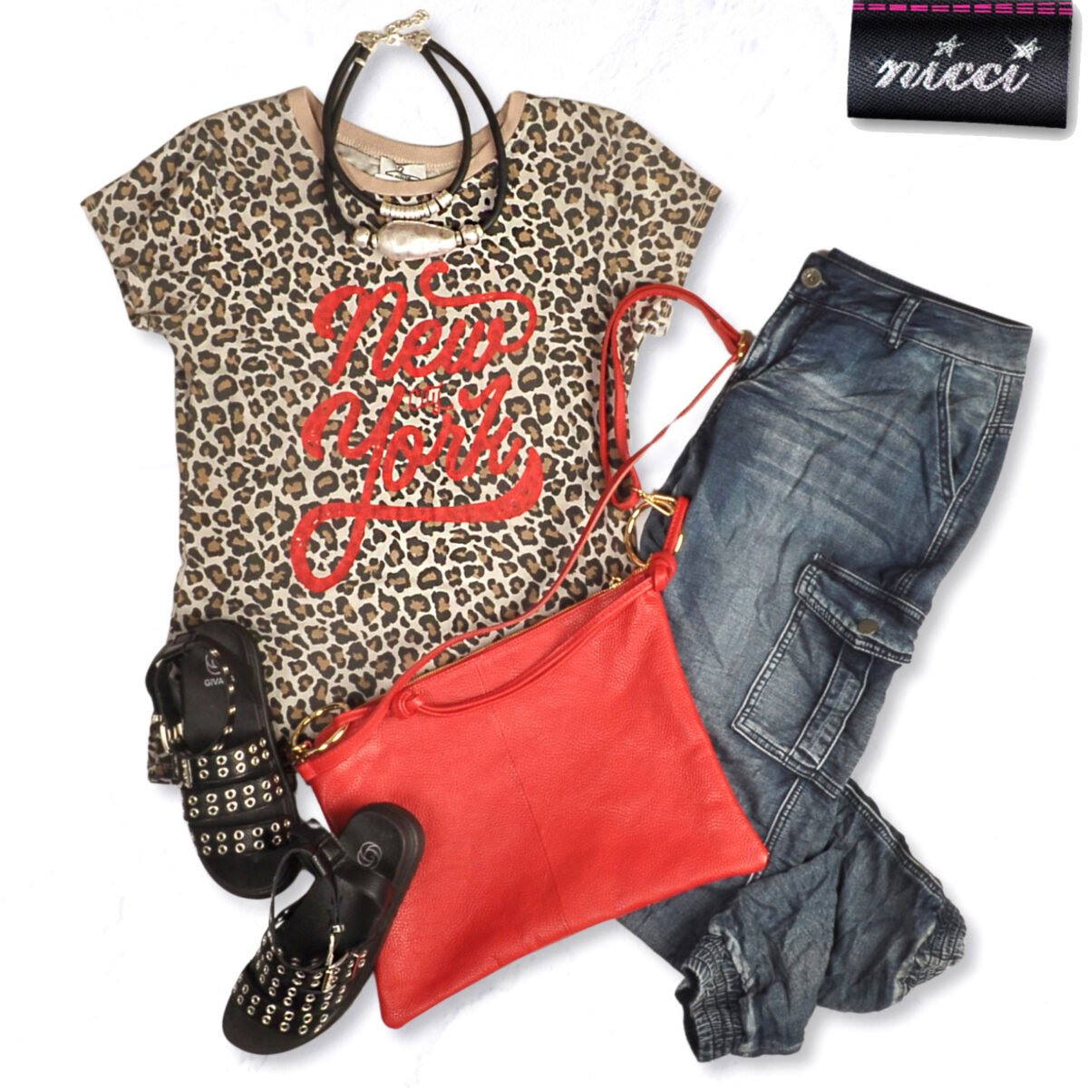 New York leopard print t-shirt