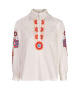 Embroidered floral frill shirt