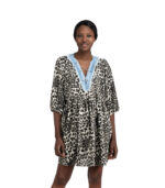 Chain detail animal print dress