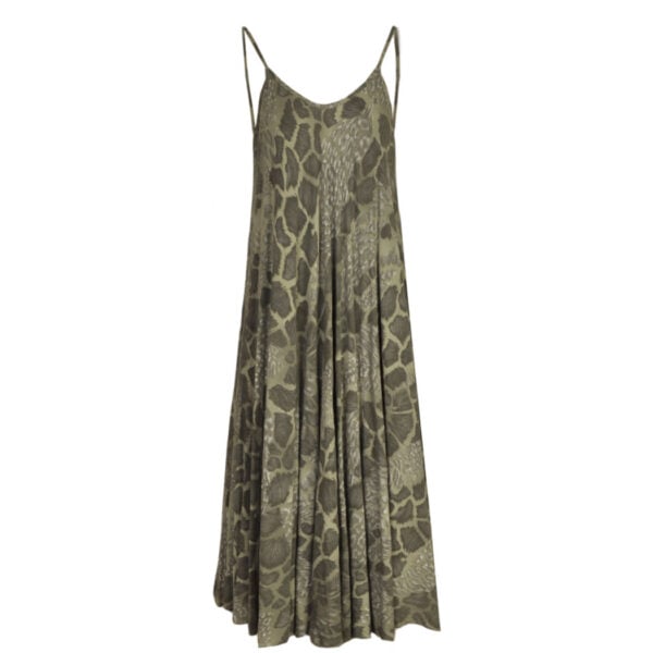 Animal print strappy swing dress