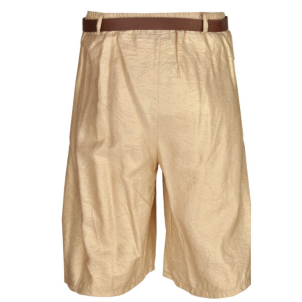 Shimmer belted wide leg shorts