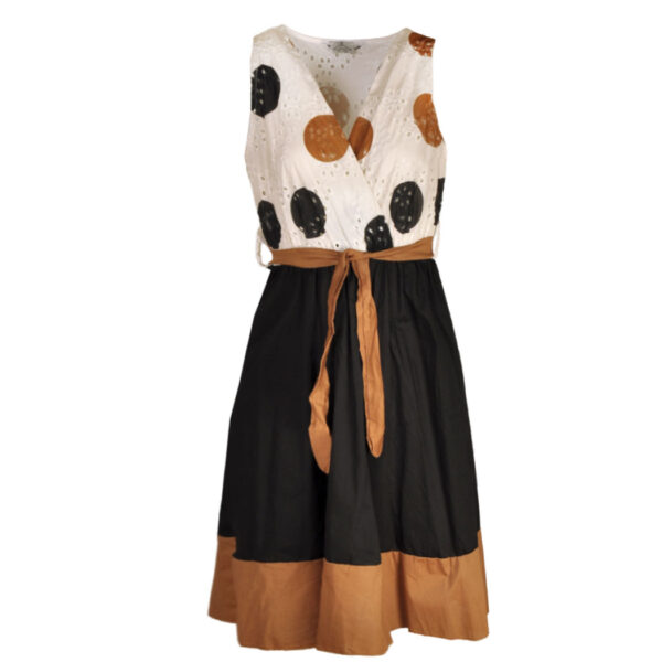 Polka dot print anglaise dress