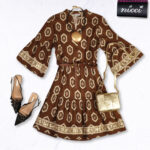 Braided trim belted mini dress