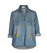 Diamante detail denim shirt