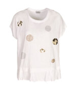 Linen diamante animal print top