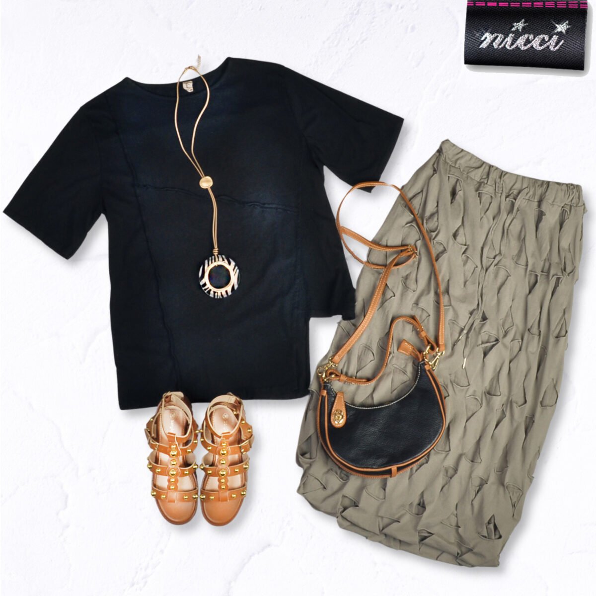 Holey midi skirt