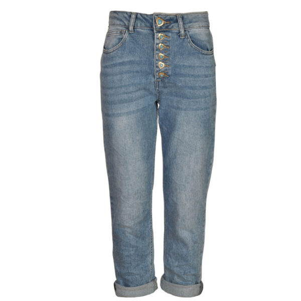 Heart stone button jeans