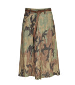 Camo print belted anglaise skirt