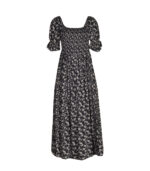 Elastic bodice floral maxi dress