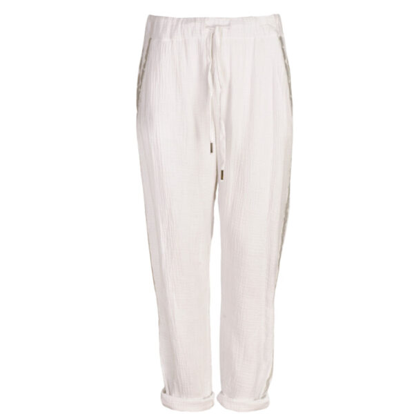 Side panel lurex pants