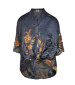 Embroidered floral denim shirt
