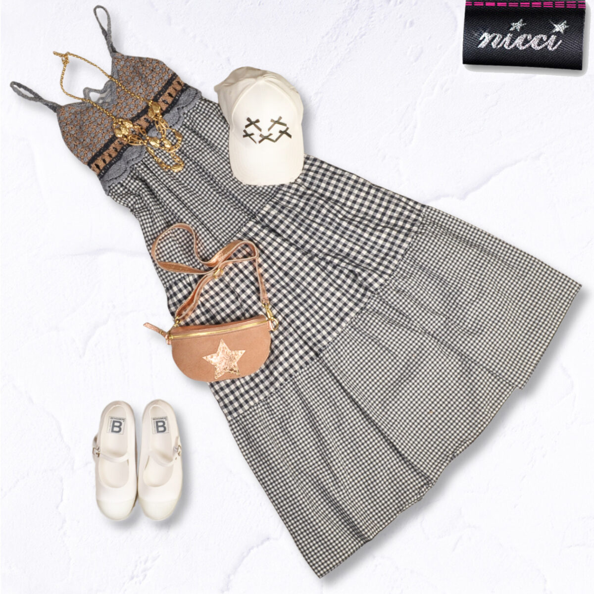 Crochet gingham maxi dress