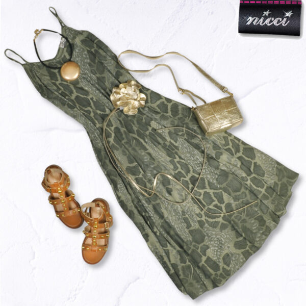 Animal print strappy swing dress