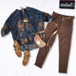 Embroidered floral denim shirt