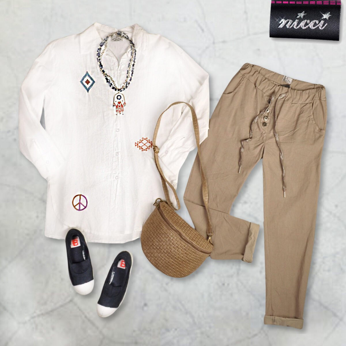 Embroidered motif shirt