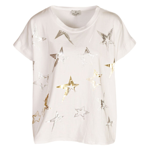 Foil star print boxy t-shirt