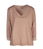 Overdyed v-neck long sleeve top