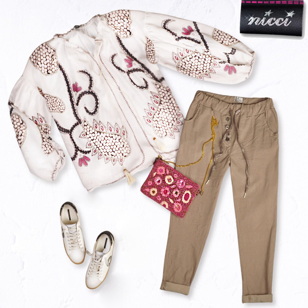 Giant paisley print tassel top