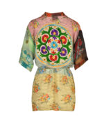 Embroidered flower sheer kimono