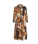 Multi floral patch belted dress