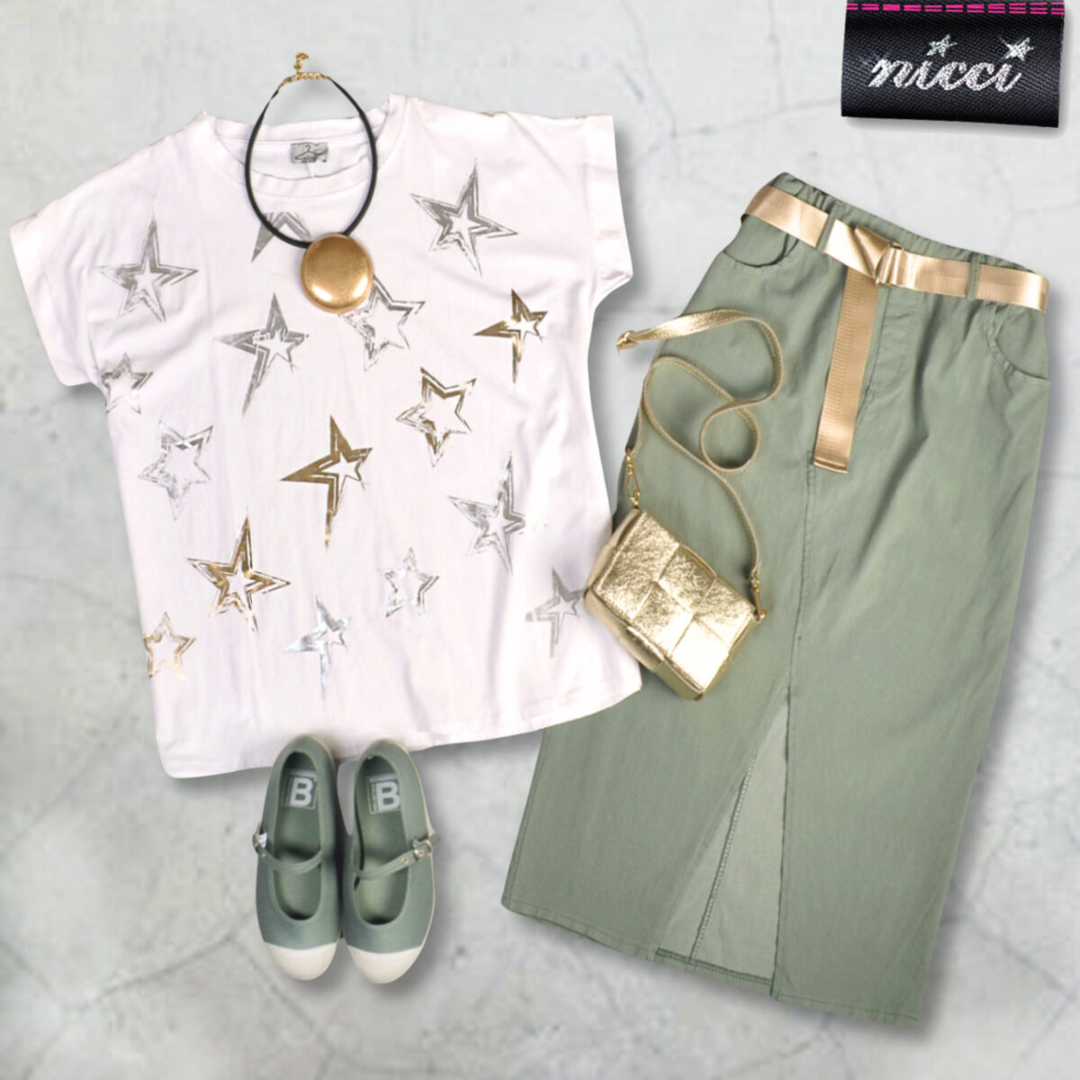Foil star print boxy t-shirt