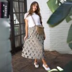 Holey midi skirt