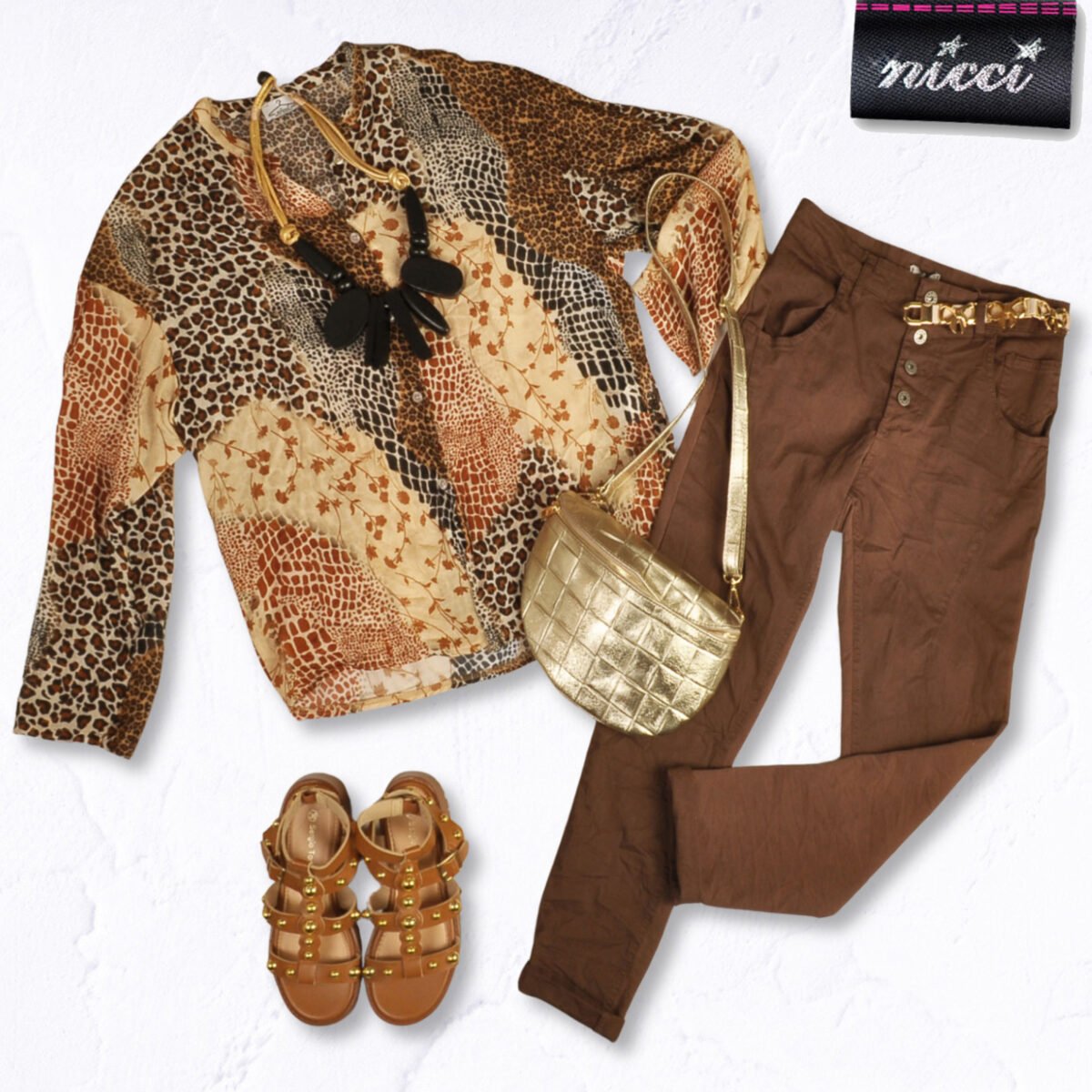 Animal print floral patch shirt