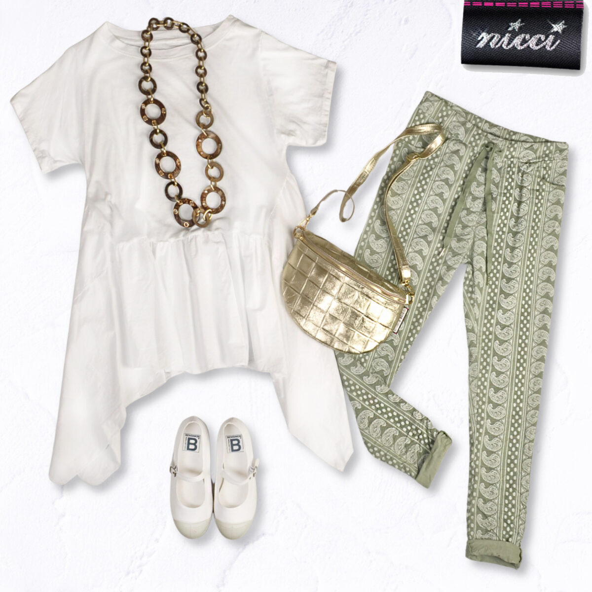 Paisley print striped pants