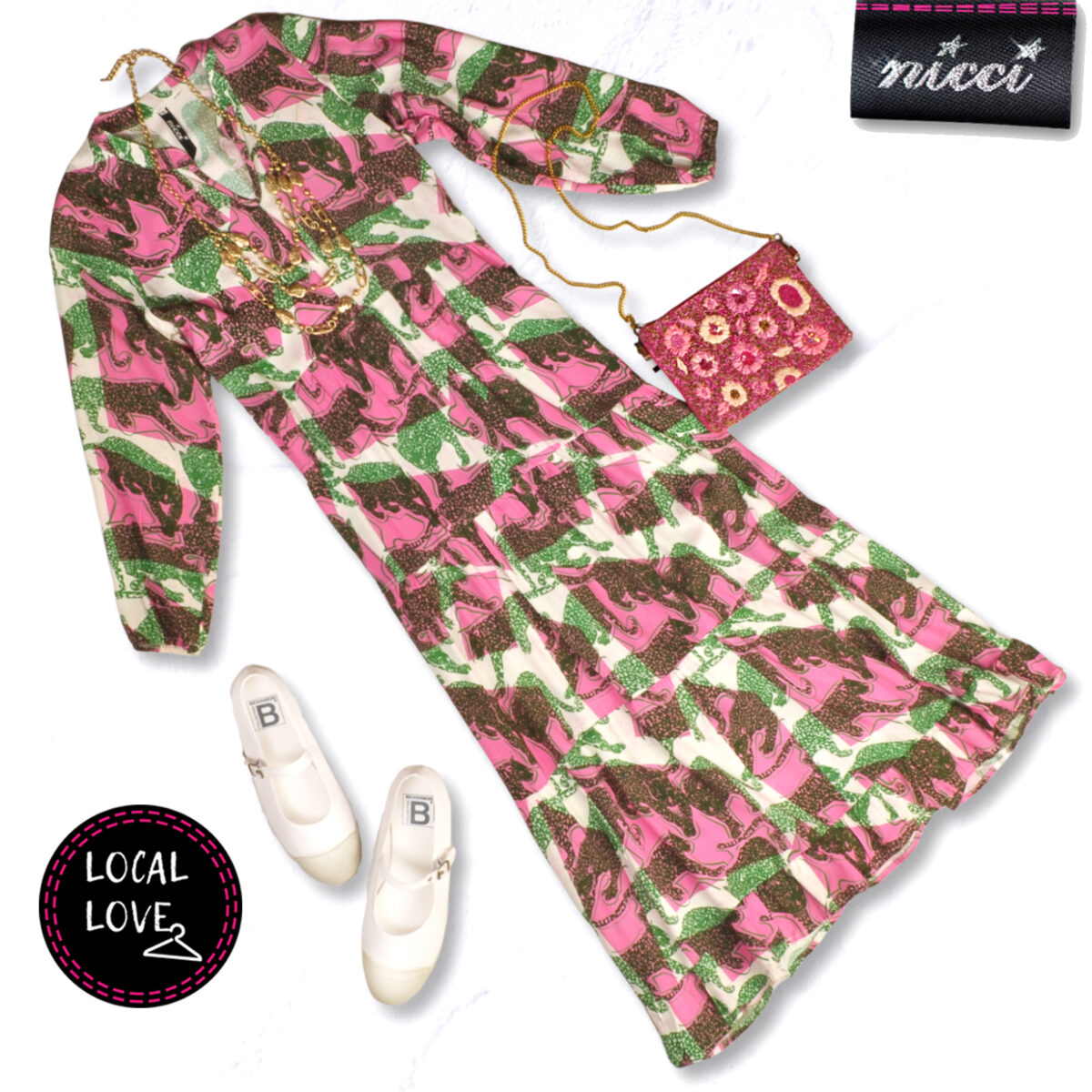 Nicci Cybelle pink panther tiered dress